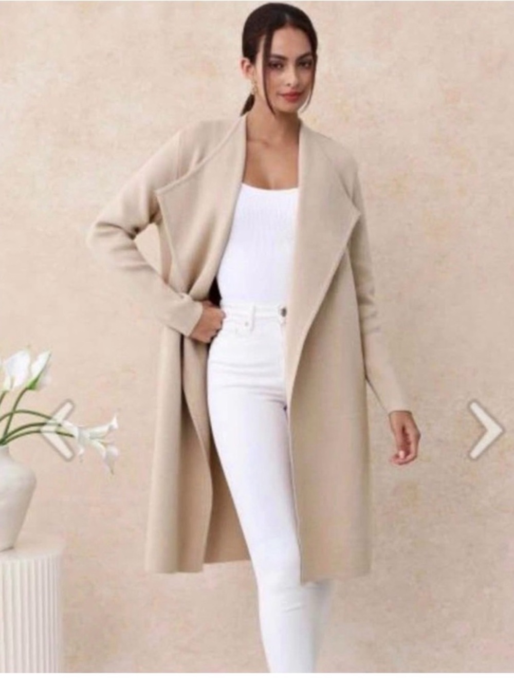 Chicwish Long Open Front Cardigan - Brown